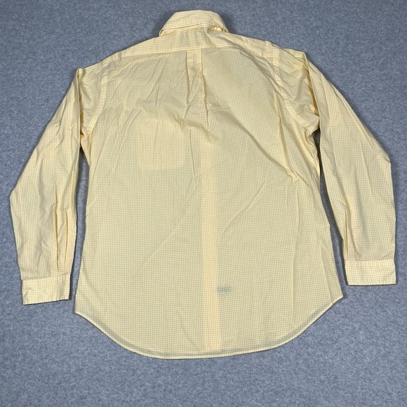 Ralph Lauren Yellow Gingham Long Sleeve Button Down Shirt Classic Fit L/16-1/2 - Picture 5 of 9